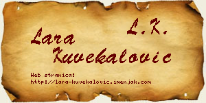 Lara Kuvekalović vizit kartica